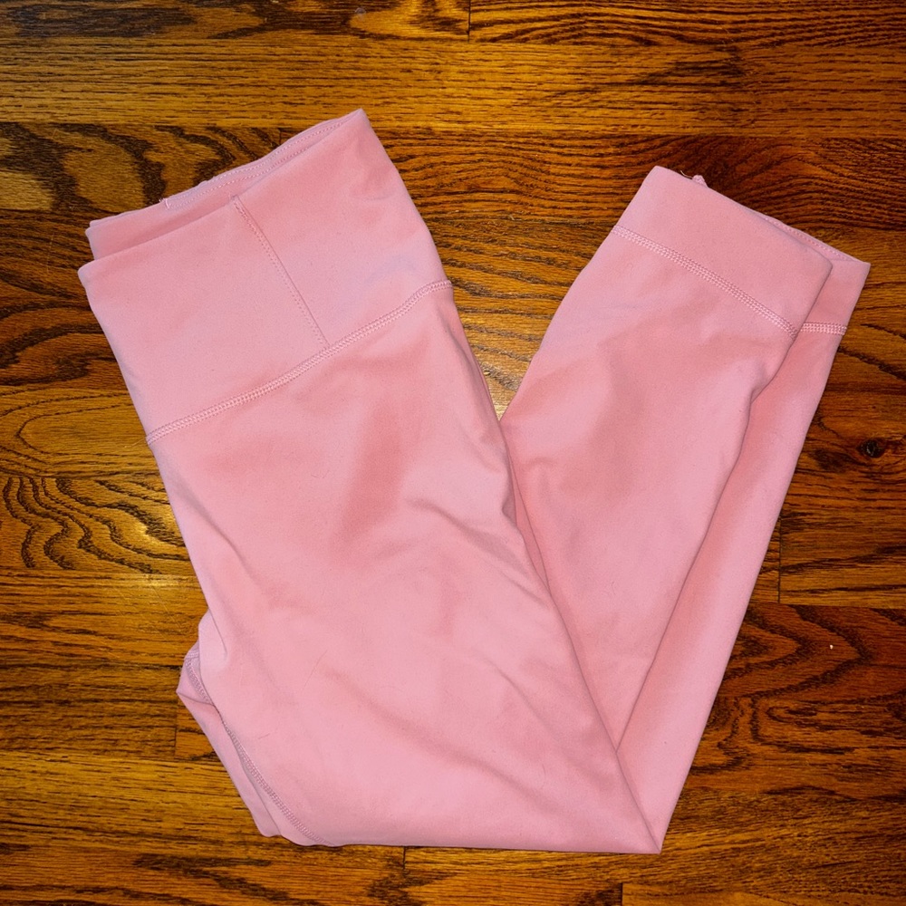 pink leggings - full length with criss cross bottoms